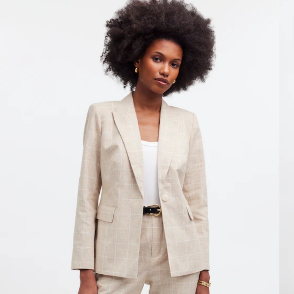 NWT - Madewell The slim Blazer In Plaid - Size 4